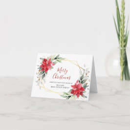 Tarjeta Festiva Elegantes Navidades de Poinsettia Saludo Corporati