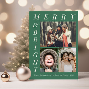 Tarjeta Festiva elegantes navidades de texto alegres y brillantes
