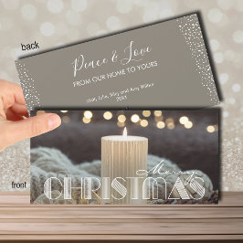 Tarjeta Festiva Elegantes Navidades de velas blancas