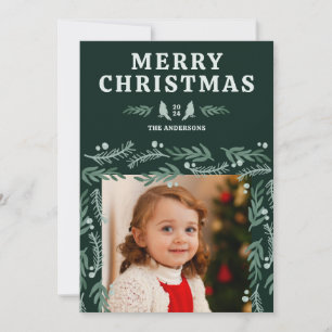 Tarjeta Festiva Elegantes Navidades del Cardenal de la Frontera Bo