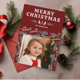 Tarjeta Festiva Elegantes Navidades del Cardenal Fronterizo de Gar