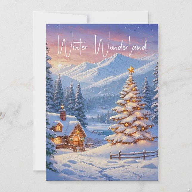 Tarjeta Festiva Elegantes Navidades del Festival de Invierno de Ma (Anverso)