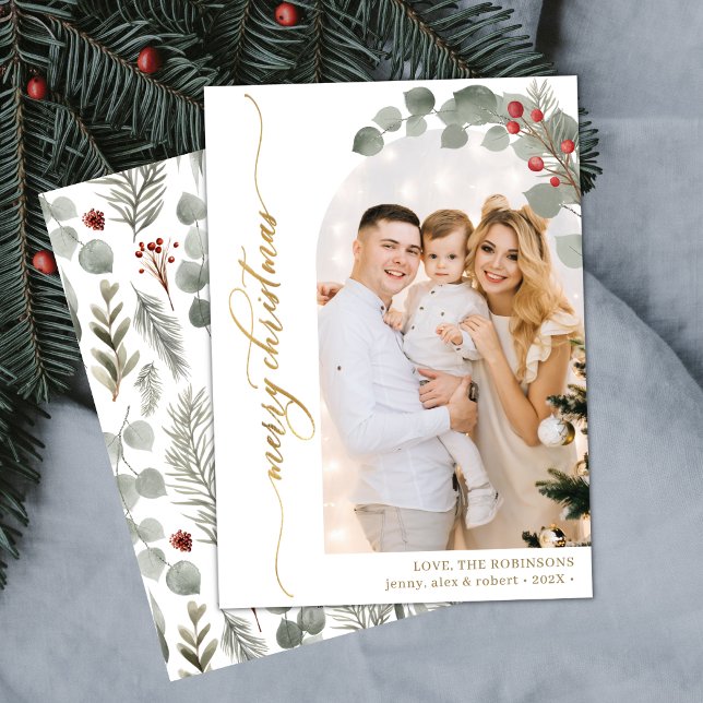 Tarjeta Festiva Elegantes Navidades del Foliage Photo Arch (Subido por el creador)