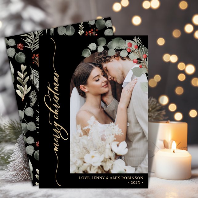 Tarjeta Festiva Elegantes Navidades del Foliage Photo Arch (Subido por el creador)