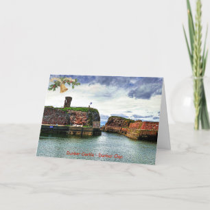 Tarjeta Festiva Elegantes Navidades Dunbar Castle-Clan Dunbar
