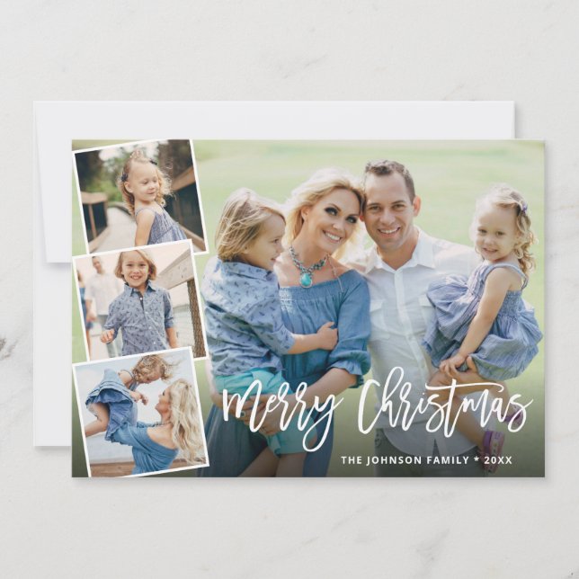 Tarjeta Festiva Elegantes Navidades Flores de Invierno 3 Festejo d (Anverso)