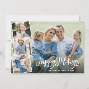 Tarjeta Festiva Elegantes Navidades Flores de Invierno 4 Saludo Fo