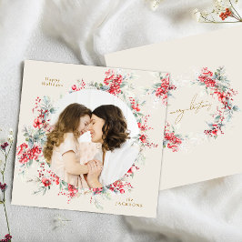 Tarjeta Festiva Elegantes Navidades Foliage Arch Foto