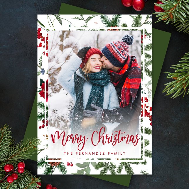 Tarjeta Festiva Elegantes Navidades Foto Botánica Festividad Moder (Subido por el creador)