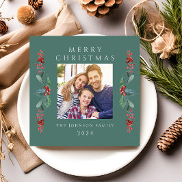 Tarjeta Festiva Elegantes Navidades Fotografía verde