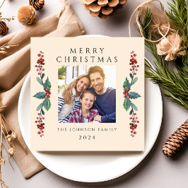 Tarjeta Festiva Elegantes Navidades Fotografía verde