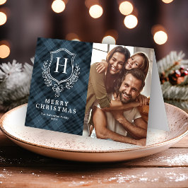 Tarjeta Festiva Elegantes Navidades fotográficos de Monograma con 