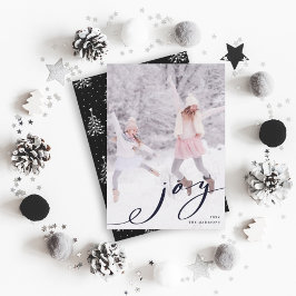 Tarjeta Festiva Elegantes Navidades Joy Photo Holiday Card