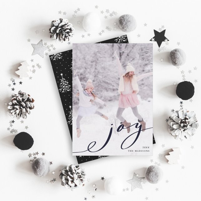 Tarjeta Festiva Elegantes Navidades Joy Photo Holiday Card (Subido por el creador)