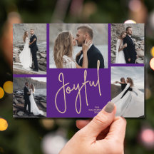 Elegantes Navidades JOYFUL Multi Photo Purple