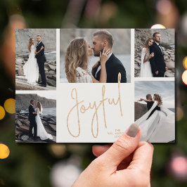 Tarjeta Festiva Elegantes Navidades JOYFUL multifotográficos