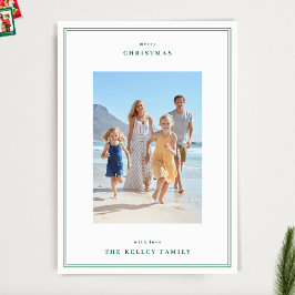 Tarjeta Festiva Elegantes Navidades marco de foto simple verde App