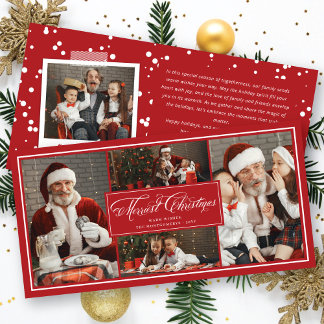 Tarjeta Festiva Elegantes Navidades más valientes Fancy Script 4 F