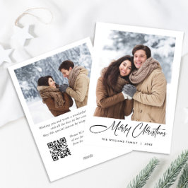 Tarjeta Festiva Elegantes Navidades Minimalistas 2 Código QR de fo