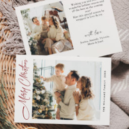 Tarjeta Festiva Elegantes Navidades Minimalistas saludan 2 foto