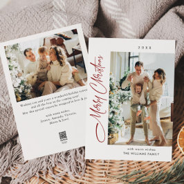 Tarjeta Festiva Elegantes Navidades Minimalistas saludan 2 foto