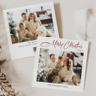 Tarjeta Festiva Elegantes Navidades Minimalistas saludan 2 foto