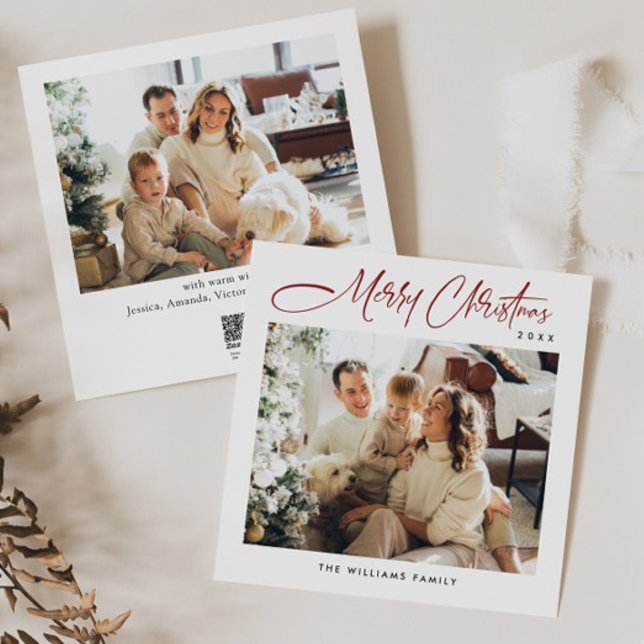 Tarjeta Festiva Elegantes Navidades Minimalistas saludan 2 foto (Subido por el creador)