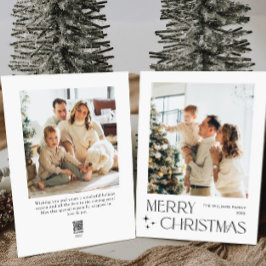 Tarjeta Festiva Elegantes Navidades Minimalistas saludan 2 foto