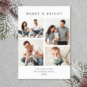 Tarjeta Festiva Elegantes Navidades Minimalistas saludando 4 foto