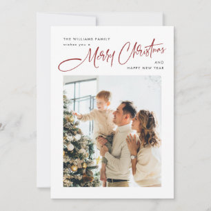 Tarjeta Festiva Elegantes Navidades Minimalistas saludando foto