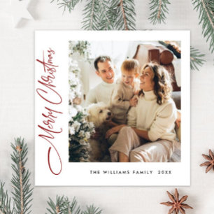 Tarjeta Festiva Elegantes Navidades Minimalistas saludando foto