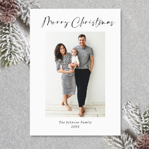 Tarjeta Festiva Elegantes Navidades Minimalistas saludando foto
