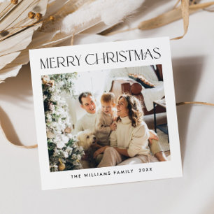 Tarjeta Festiva Elegantes Navidades Minimalistas saludando foto