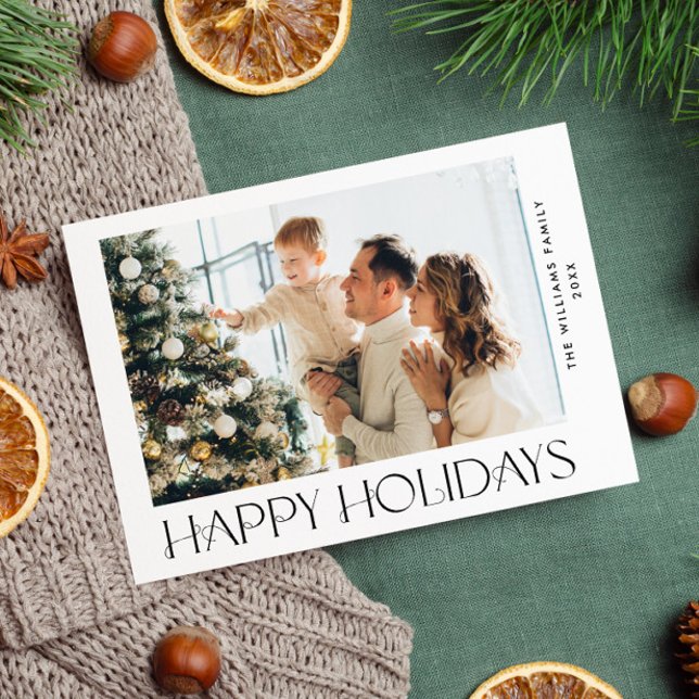 Tarjeta Festiva Elegantes Navidades Minimalistas saludando foto (Subido por el creador)