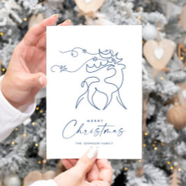 Tarjeta Festiva Elegantes Navidades Minimalistas saludo de renos