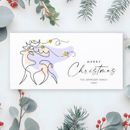 Tarjeta Festiva Elegantes Navidades Minimalistas saludo de renos