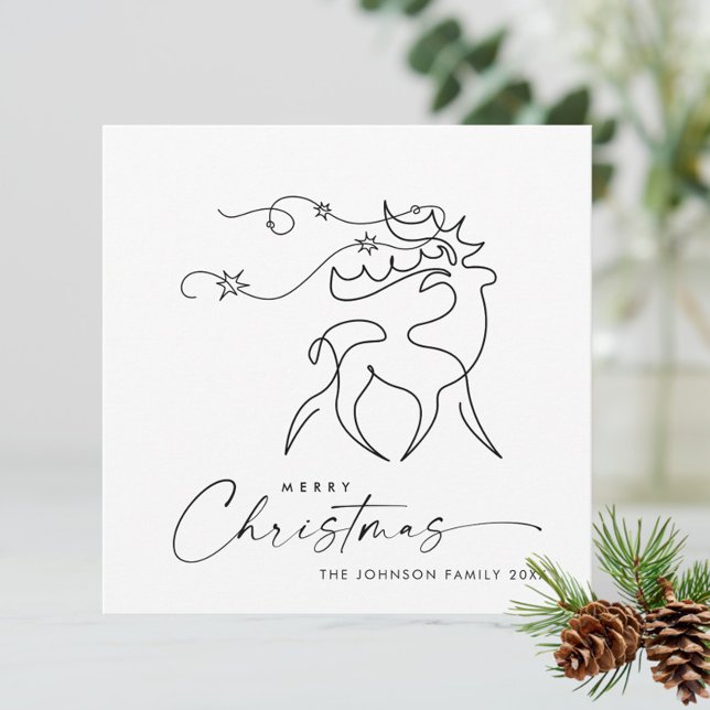 Tarjeta Festiva Elegantes Navidades Minimalistas saludo de renos (Subido por el creador)
