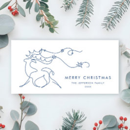 Tarjeta Festiva Elegantes Navidades Minimalistas saludo de renos