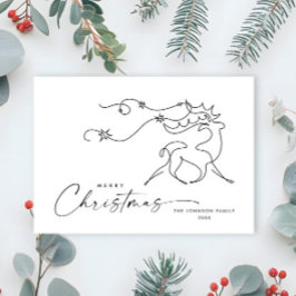 Tarjeta Festiva Elegantes Navidades Minimalistas saludo de renos