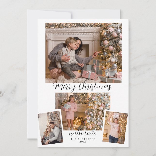 Tarjeta Festiva Elegantes Navidades modernos guiones Personalizado (Anverso)