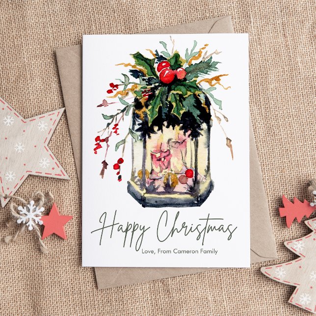 Tarjeta Festiva Elegantes Navidades modernos Velas verdes planas (Subido por el creador)