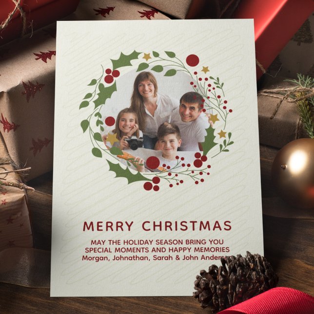 Tarjeta Festiva Elegantes Navidades modernos Wreath (Subido por el creador)