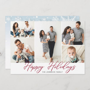 Tarjeta Festiva Elegantes Navidades Pine Cones 5 FOTOS Saludo