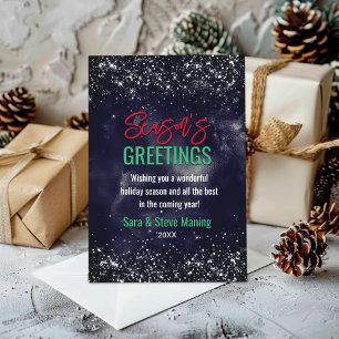Tarjeta Festiva Elegantes Navidades purpurinas de arte de mármol n