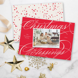 Tarjeta Festiva Elegantes Navidades religiosos bendiciendo foto ma
