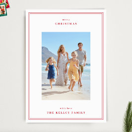 Tarjeta Festiva Elegantes Navidades rojos Berry Sencillos Marcos 3