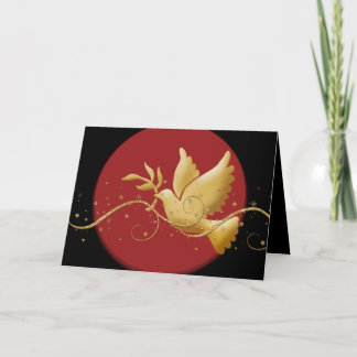 Tarjeta Festiva Elegantes Navidades vacaciones paloma la paz
