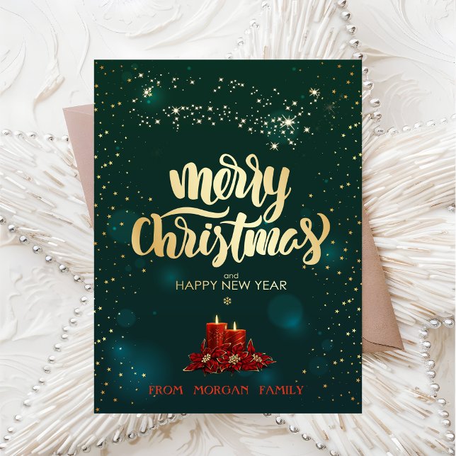 Tarjeta Festiva Elegantes Navidades Velas Rojas (Subido por el creador)