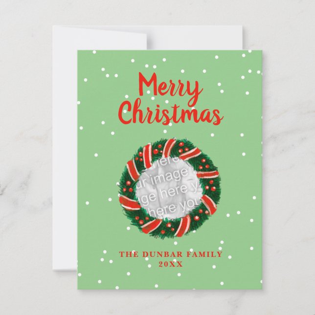 Tarjeta Festiva Elegantes Navidades vestidos de vegetación persona (Anverso)