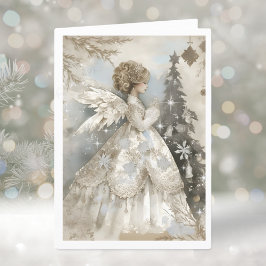 Tarjeta Festiva Elegantes Navidades Winter Angel